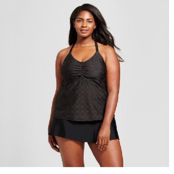 Ava & Viv Other - Ava & Viv Black Brown Swim Tankini Top Size 26W